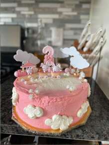 Geburtstag Acryl Kuchentoppersets, Weiße Wolken Kuchendekoration, 3D-Schaum Kuchentopperaufsätze für Geburtstagsfeier, Geburtstagskuchen Dekoration Topper, Party Dekoration Zubehör, moderne Grafik Buchstaben Kuchentop Dekoration Spiegel Goldacryl Multifunktions Kuchendekoration Topper, für Geburtstagsfeier Dekorationsideen, perfekter Andenken für Ihre Familie und Freunde, Eröffnungsfeier, Partyzubehör