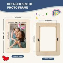 Set de 21 piezas de kit de manualidades para pintar marcos de fotos DIY, artesanía manual de madera DIY, productos colaborativos para parejas y familias. Un gran regalo de cumpleaños que incluye 5 marcos de fotos de madera sin terminar, 12 rotuladores de acuarela miniatura y 4 pegatinas de diamantes de cristal para marcos de fotos DIY - Adecuado para todas las estaciones y festividades.