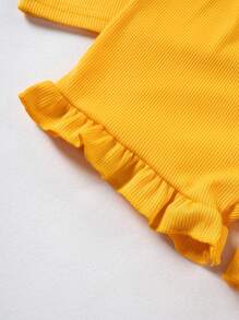 Set de 2 piezas de top sin mangas y shorts de unicolor para niñas, amarillo, para verano