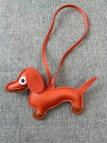 1pc Cute Dachshund Charm Pendant Accessory, Faux Leather Sausage Dog Bag Charm/Keychain, Korean INS Style Car Accessories School Cartoon