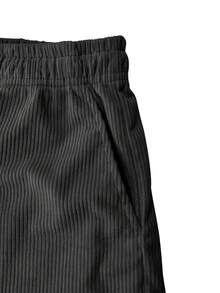 男士休闲灯芯绒抽绳腰短裤，适合夏季户外、沙滩、度假穿着 - 黑色 - 查看 6