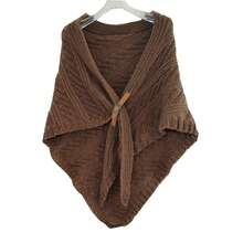 1pc Women's Knitted Belt Buckle Triangle Scarf Shawl Cardigan Vest, Suitable For Indoor, Outdoor, Travel, Office, Home, Birthday, Holiday Gift
