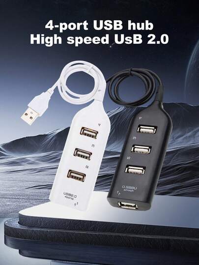 Durcord 4 端口 USB 2.0 HUB 扩展器多功能扩展坞，4 合 1 集线器 USB 开关便携式分配器适配器，适用于电脑笔记本电脑手机闪存盘、鼠标、读卡器、键盘、游戏设备、MP3 播放器、HDD 等 PC、Book、Pro、手机 OTG 适配器、打印机、相机、USB 风扇或任何其他 USB 外围设备等