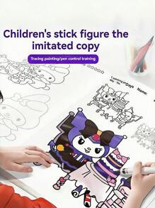 Sanrio 1 Peça Caderno de Esboços de Rastreamento Infantil Sanrio, Caderno de Desenho de Linha de Desenho Animado, Álbum de Pintura de Esboço Simples para Iniciantes (Alguns Padrões Podem Ser Enviados Aleatoriamente), Presente de Halloween, Presente de Natal
