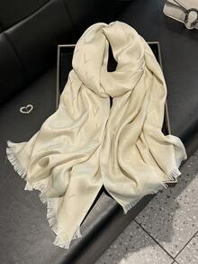 1pc Women Simple Elegant V-Letter Glitter Printing Scarf, Versatile Shawl, Hijab, Decoration, All Season UV Protection For Dress - Multicolor - View 22