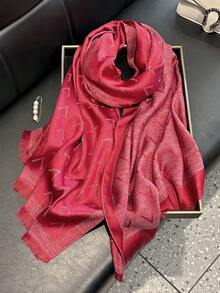 1pc Women Simple Elegant V-Letter Glitter Printing Scarf, Versatile Shawl, Hijab, Decoration, All Season UV Protection For Dress - Multicolor - View 19