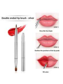 可伸缩双头唇刷，带盖，柔软毛化妆刷，多功能唇刷化妆工具，赠品 - 彩色 - 查看 10