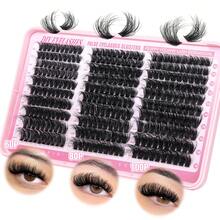 40pcs+50pcs+60pcs/60pcs+80pcs+100pcs Fluffy Cluster Eyelashes, 300pcs Individual Lashes, Thick Cluster Lashes, D-Curl Voluminous Lashes, 10-18mm Fine Cluster Lashes - D - 查看 9