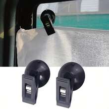 2 piezas Ventosa portátil para parabrisas de coche: Ventosa para ventana interior del coche - Soporte desmontable para visera y boletos, accesorios de coche - azul - Ver 1