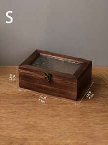 1pc Multifunctional Vintage Wooden Storage Box, Large Capacity Container For Organizing Beads, Crafts, Diamond Painting, Headphones, Cables, Chargers, Jewelry, Office Desk & Drawer Small Items