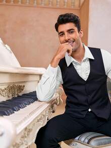 Runcati Mens 80s Style Ruffle LongSleeve Tuxedo Shirt With Ruffled Button Down Frill Pleated Ruche For Prom - White - View 4