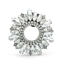1 pezzo decorazione a molletta in cristallo di vetro per scarpe da sposa, con tacco alto brillante, fibbia decorativa rimovibile con strass, per le donne