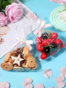 50/100pcs Gold Edge Mini Ribbon Bows, Pink Twist Tie Bows, DIY Satin Ribbon Bow Pre-Tied Gift Bows, For Gift Wrapping, Party Favors Champagne Bottle Cake Decorations, Baked Goods Cookies Bag Decorations, Bridal Shower Mother's Day Birthday Party Decoration,4th Of July Decor