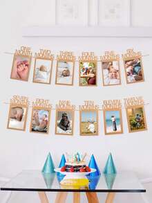 1st Birthday Photo Banner From Newborn To 12 Months, First Birthday Decorations Monthly Milestones Garland First Birthday Party Decoration, - Multicolor - View 7