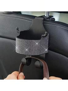 1pc New Rhinestone Multi-Functional Car Seat Organiser With Cup Holder 2-In-1 Car Hooks With Easy Installation Hooks - Organiser Made Of ABS Material, Easy To Carry Around - one-size - View 8