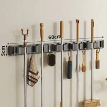 Mop And Broom Organizer Mop Holder Rack Mop Holder Wall Mounted Strong Broom Mop Holder Shelf With Hooks Organizers Hang Broom