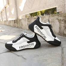 Tênis Esportivos de Malha Respirável Masculinos, Sapatos Casuais Leves para Corrida, Decoração com Botão Giratório, Tênis Chunky de Alto Padrão