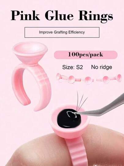 Anneaux de colle pour extensions de cils Anneaux de colle pour cils en plastique jetables Porte-adhésif pour application d'extensions de cils, 10/100/500/1000/2000/3000 pièces Porte-colle à cils jetable, Anneaux jetables pour fournitures d'extensions de cils, Nail Art et outils de maquillage, Ongles faits main, Longs ongles, Ongles acryliques, Faux ongles, Ongles de Noël