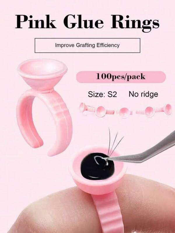 Glue Rings For Eyelash Extensions Disposable Plastic Eyelash Glue Rings Adhesive Holder For Eyelash Extension Application Small Size Without Slot-10/20/30/50/100/200pcs Lash Glue Holder Cup, Disposable Rings For Lash Extension Supplies, Nail Art, And Makeup Tools
