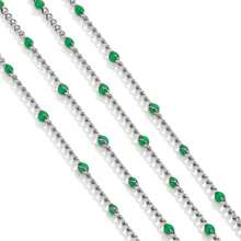 1 M/Piece 304 Stainless Steel Multi-Color Bead Chain Enamel Drip Oil Side Chain Necklace Bracelet Fashion Accessories DIY Jewelry Accessories Necklace Bracelet