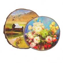 1-10pcs 3-12cm Thick Natural Pine Round Unfinished Wood Slices Circles With Tree Bark Log Discs DIY Crafts Wedding Party Painting - Multicolor - View 2