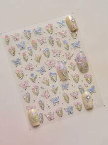 1pc Nail Art Stickers Sparkling Butterfly Nail Art Stickers Exquisite Butterfly Nail Self Adhesive Paper DIY Thin And Hard Nail Decoration Stickers Stickers DIY