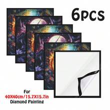 3/6-Piece Set Of Diamond Magnetic Art Frame [30 * 30cm/11.8 * 11.8in] [30 * 40cm/11.8 * 15.7in] [40 * 40cm/15.7 * 15.7in] - Self-Adhesive, Lightweight PVC Wall, Window, Door Display Stand - Perfect For Christmas, Valentine's Day, New Year, Easter Gifts Such As Photos, Posters, Certificates, Etc - Black 3PCS - View 6