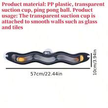 Cat Toy: Self-Playing Wave Track With Suction Cup (PP Material + 2 Small Balls) - Grey - View 12