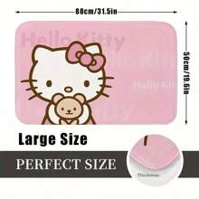 Sanrio Sanrio 1pc Hello Kitty Super Absorbent Floor Mat, Quick-Drying Soft Bathtub Carpet Cute Cartoon Door Mat - Non-Slip, Machine Washable Polyester Rug For Living Room, Bedroom, Bathroom - Licensed Room Decor Bathroom Accessories Back To School