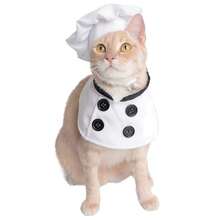 New Top Chef Uniform Pet Costume Hat Set Cute Cat Dog Clothes Holiday Role Playing Dog Clothes Halloween Halloween Costumes - White - View 7