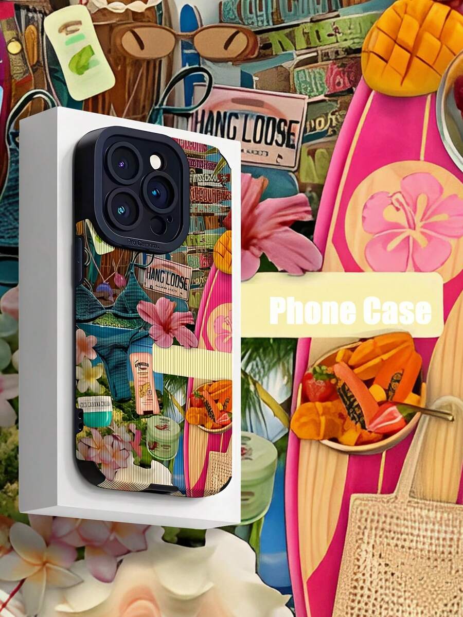 1 pieza Funda de teléfono a prueba de golpes, antihuellas y antidescargas con textura de caparazón de tortuga compatible con Apple y otros modelos - Multicolor - Ver 1