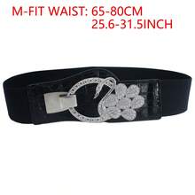 Plus Size Elastic Belt With Rhinestone Decoration For Women, Suitable For Dress/Coat, 1pc Halloween Valentine's Day Valentines