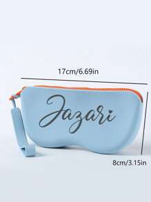 1pc Can Customize Silicone Glasses Case Personalized Customized Text, Soft Protection Glasses Bag Bag For Storage, Convenient Travel, Shock-Proof, Suitable For Glasses And Dust Silicone Zipper Glasses Bag Storage Bag Waterproof Bag Multi-Purpose