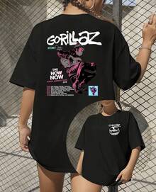 Gorilaz Banda Cartoon Rock Tour The Now North America Tracklist  T-Shirt - Black - View 2