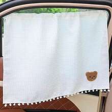 1 件可爱吸盘式汽车侧窗遮阳板，卡通设计汽车遮阳板，隔热 - 白色 - 查看 4