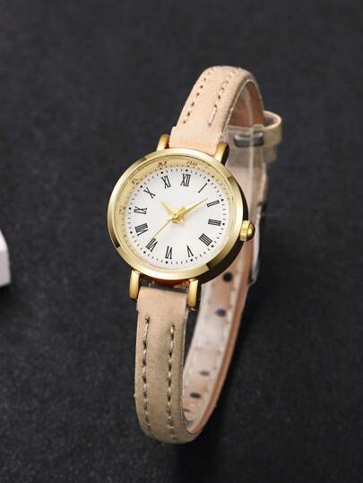 1pc Elegante Minimalist Small Dial Quartz Wrist Watch, Chic (Watch Box Not Included) view 5