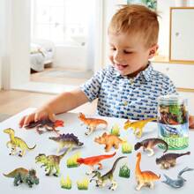 vanplay 21ST Dinosauro Giocattolo Bambini Compleanno Decorazione Dino Set con Secchio Portaoggetti per Bambini