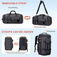 WITZMAN Travel Duffel Bags For Men Large Carry On Weekender Overnight Bag 3 In 1 Backpack With Shoe Compartment B693 Siery Grey