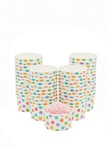 10/24/50PCS Ice Cream Party Bowl, Disposable Dessert Cup, Dessert Bowl, Sandwich Snacks, Yog Soup, Birthday Ice Cream Party Supplies Containers Suitable For Mother's Day Birthday Parties, Picnics, Party Supplies