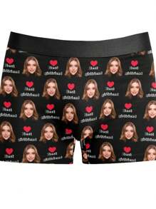Customized Underwear Personalized Photo Printed Face Boxer, Best Girlfriend Novelty Men's Boxer Briefs Underpants Shorts Pants For Boyfriend Dad Birthday Valentine's Day,Dawg,Colorful,Cute,Adorable,Contracted,Funny,Custom,Unique,Customized,Personalized,Ideal Gifts For Him,Ideal Gifts For Her,Boyfriend,Girlfriend,Family,Friends,Her,Men Shorts