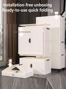 No Assembly Required Baby Simple Wardrobe, Children Clothes Storage Cabinet, Infant Plastic Closet, Bedroom Organizer
