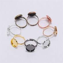 10pcs Adjustable Stainless Steel Blank Ring Bases Suitable For 10/12/14/16/18/20/25mm Glass Domed Cabochon, For DIY Ring Jewelry Making - Ring Setting - View 6