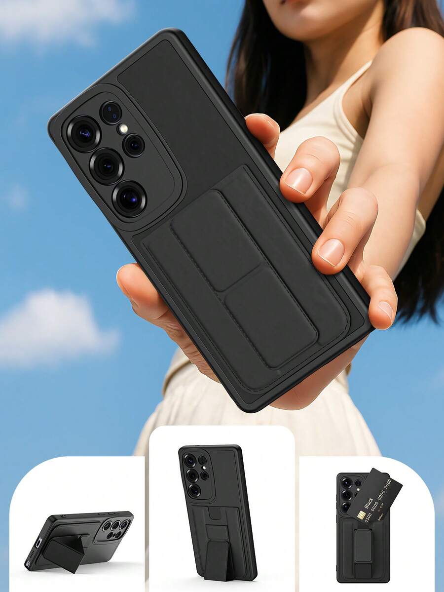 1 Piece Casing Android Card Holder Phone Case, Phone Card Holder Case Waterproof Shockproof Anti-Fall Scratch Resistant - Black - View 1