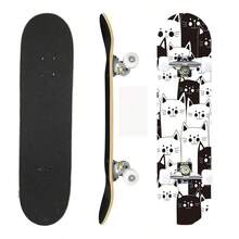 31" X 8" Complete Beginner Skateboard, Suitable For Boys, Girls, Teens And Adults To Learn And Practice Standard Skateboarding Techniques - Black and White - View 8