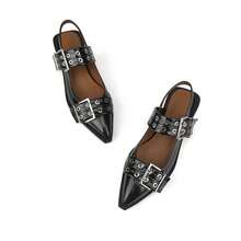 HoanTiai Womens Shoes & Flats For Women Memory Foam Flats Shoes For Women Footwear Non-Slip Rubber Sole Womens Sandals Slingback Flats, Sandals For Women 2025 - 黑色 - 查看 5