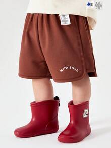 mini bala Boys' And Girls' Summer Moisture-Wicking Quick-Dry Elastic Breathable Loose Shorts 2025 New - Caramel Brown - View 2