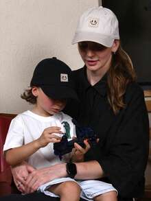 1PC Kids Adjustable Baseball Cap Smiling Face Embroidery For Boys Girls Toddler Summer Outdoor Sports Sun Protection Fashion Accessories