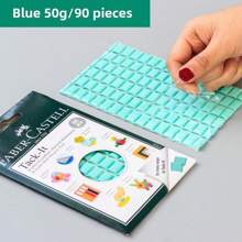 1 pieza Plastilina sin residuos Faber-Castell, masilla adhesiva segura para paredes (azul y blanco), cinta adhesiva que no daña. Ideal para decoración del hogar sin daños, colgar cuadros y organización del hogar