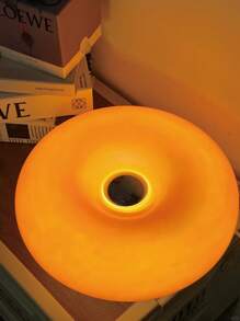 1pc White/Orange Donut Shaped Table Lamp, Simple Creative Light, LED Light, Touch Switch, Three Color Temperature, Infinitely Dimmable, Convenient Charging, Suitable For Gift Giving, Friends Party, Room Decoration, Bedroom Decorative Night Light And So On A Variety Of Atmospheric Decorative Lamps