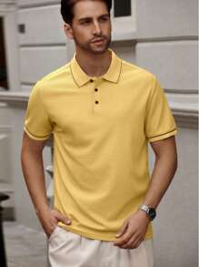 Polo a maniche corte casual da ufficio con righe per uomo Manfinity Bizformal
